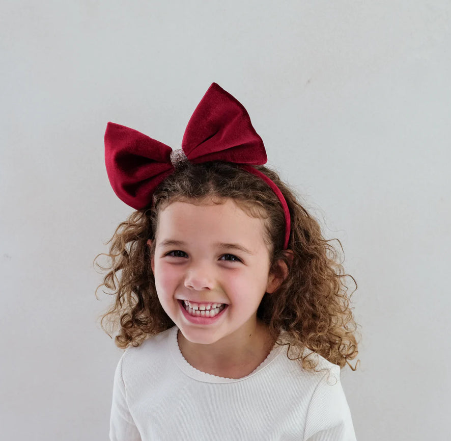 Christmas Giant Velvet Bow Alice Band