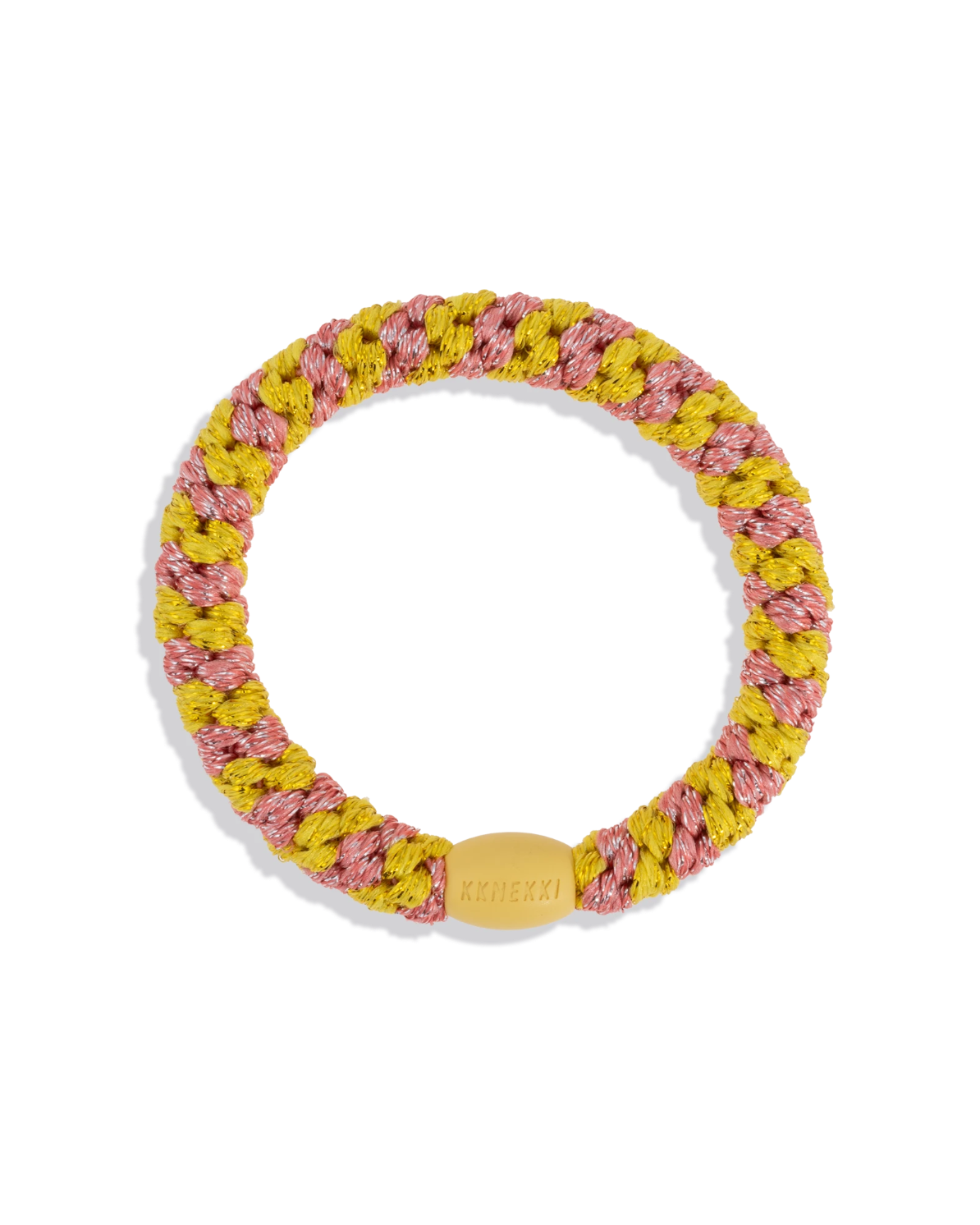 Hair Tie - Coral Glitter Stripe