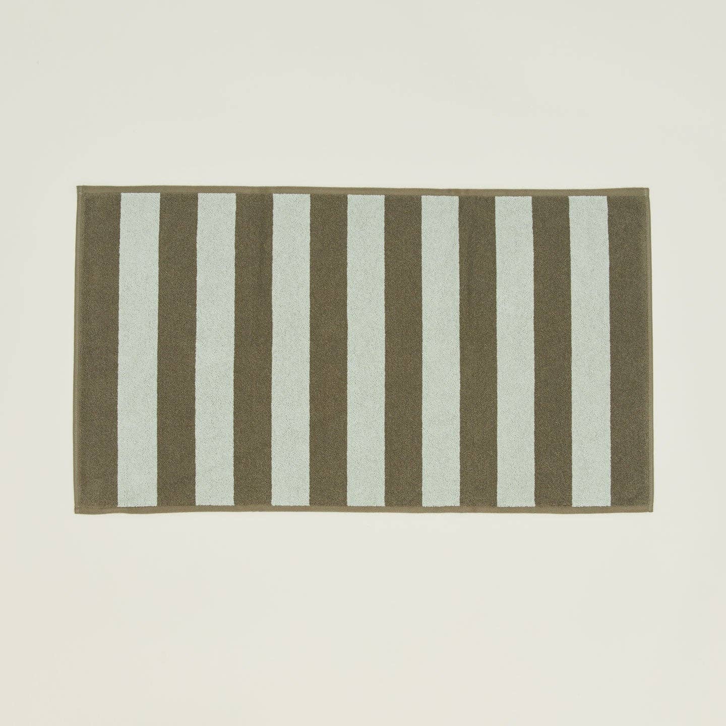 Striped Terry Bath Mat - Olive/Sage