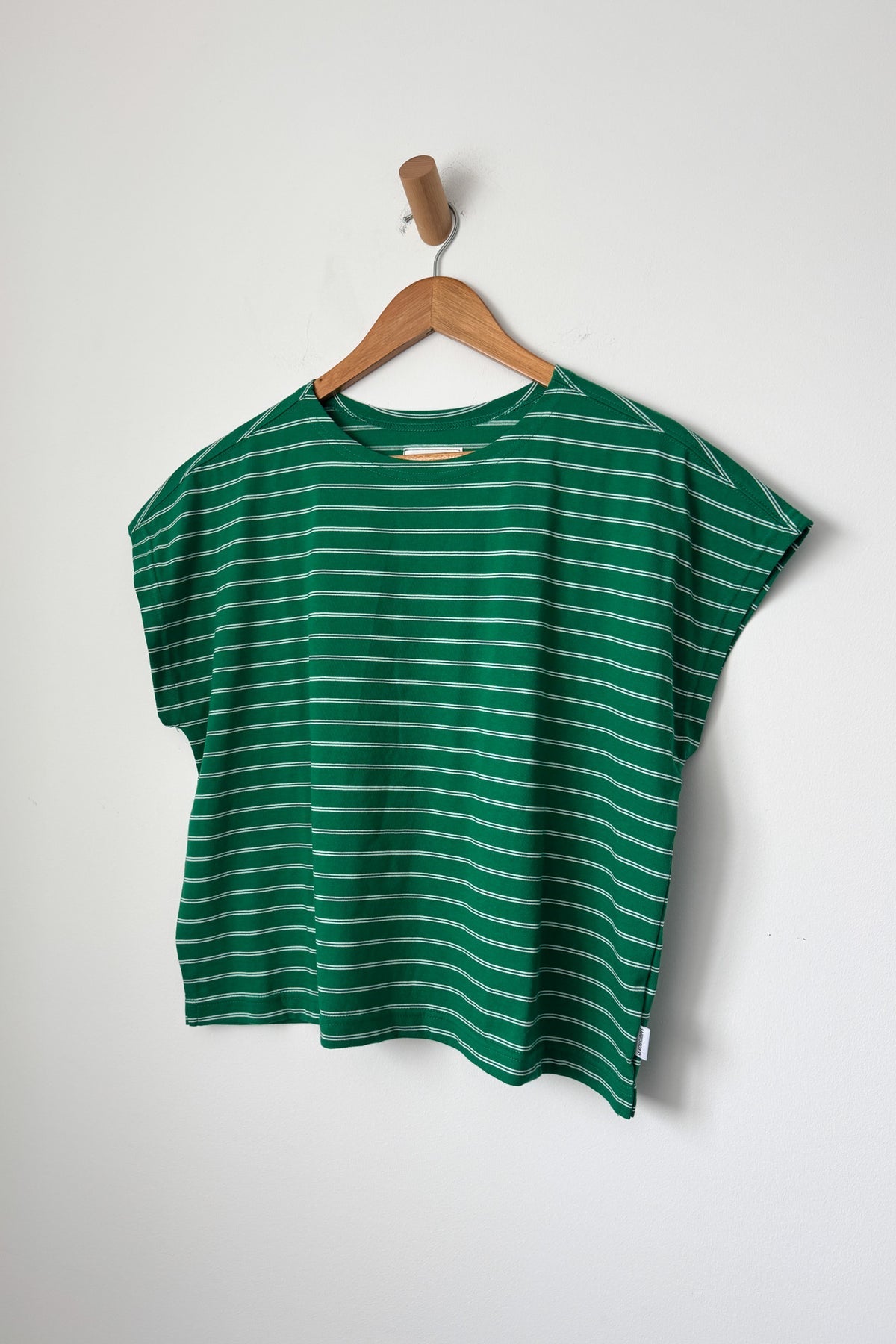 Cherie T-Shirt - Green & White Stripe