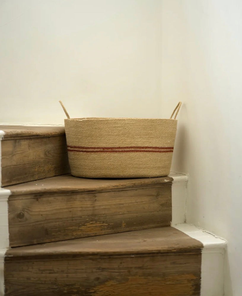 Harbour Stripe Seagrass Oval Baskets