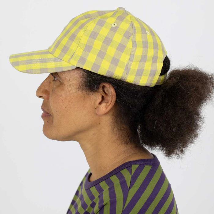 Ruta Cap - Yellow & Beige Check