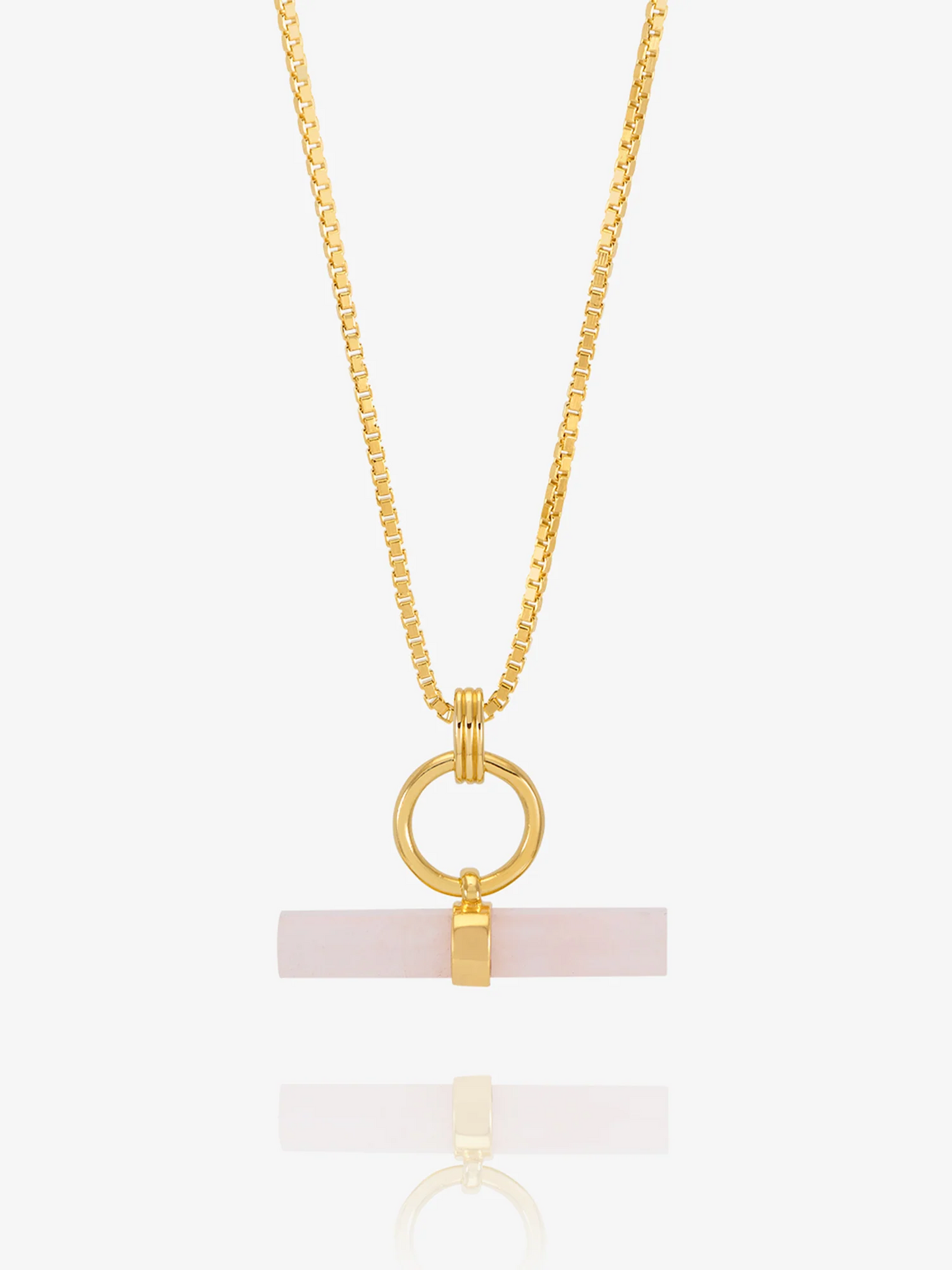 Love T-bar Rose Quartz Necklace
