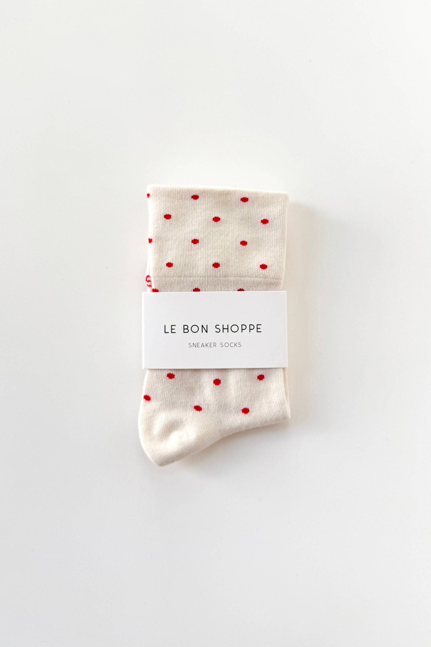 Patterned Sneaker Socks - Cream & Red