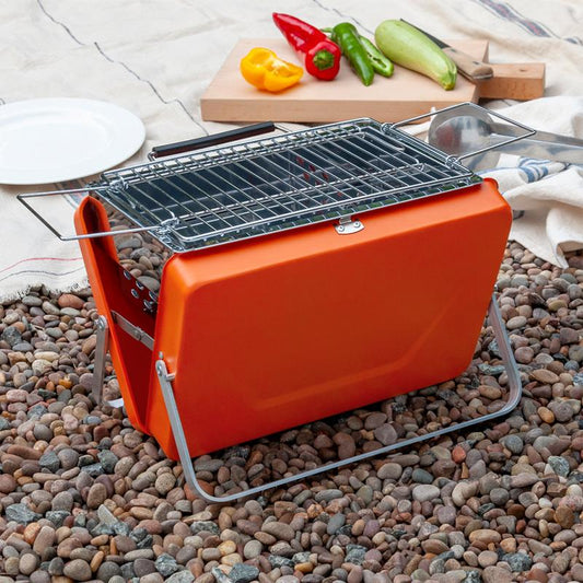 Portable suitcase BBQ - Burnt orange