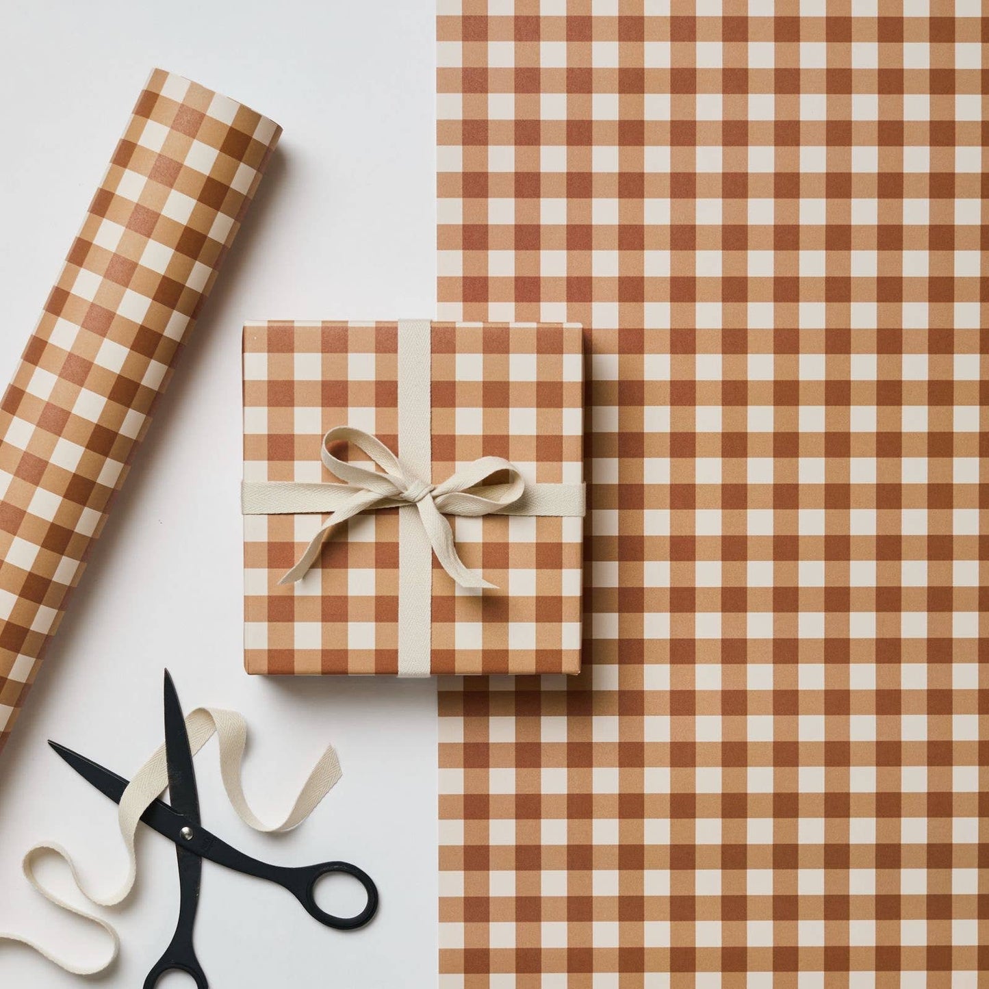 Cinnamon Gingham Wrapping Paper