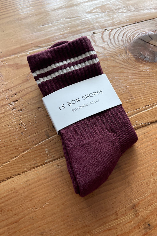 Boyfriend Sock - Maroon