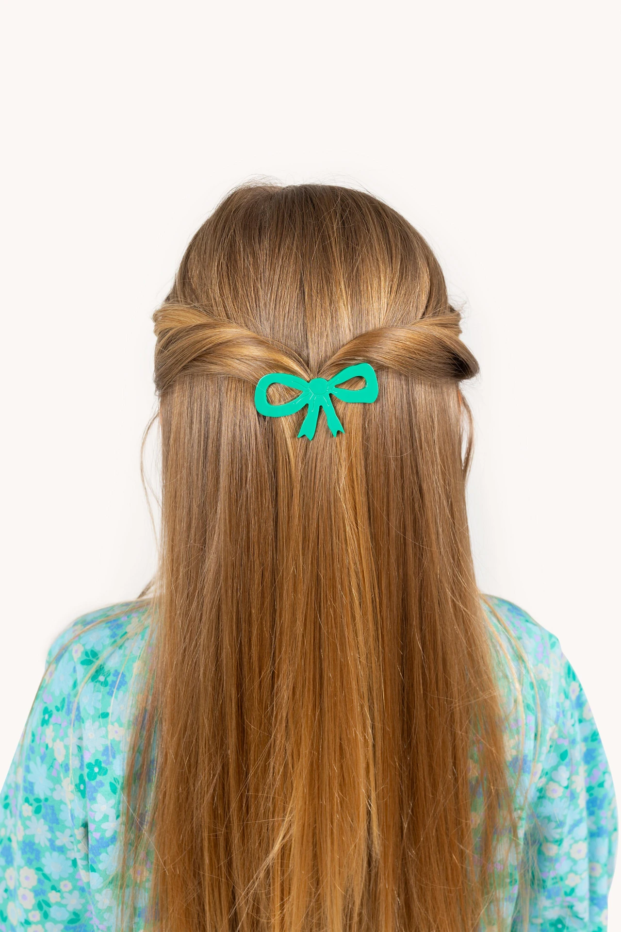 Green Bow Hair Clip