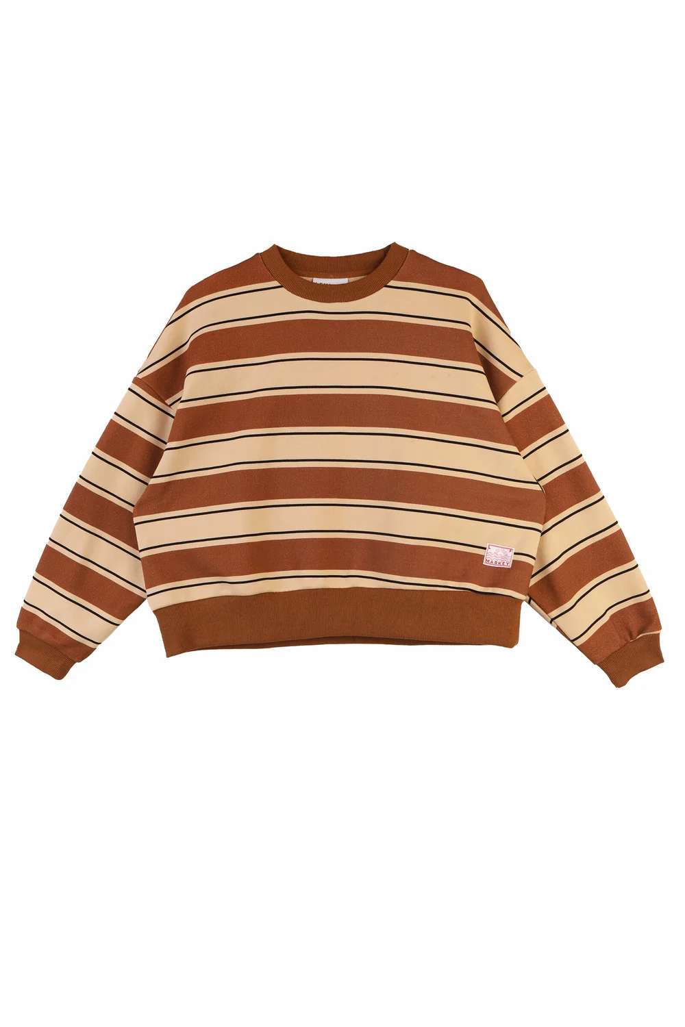 Gene Sweater Choc + Ruby Stripe
