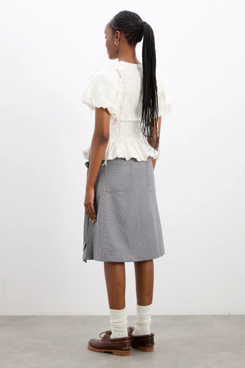 Becca Blouse - White Broidery Sleeves