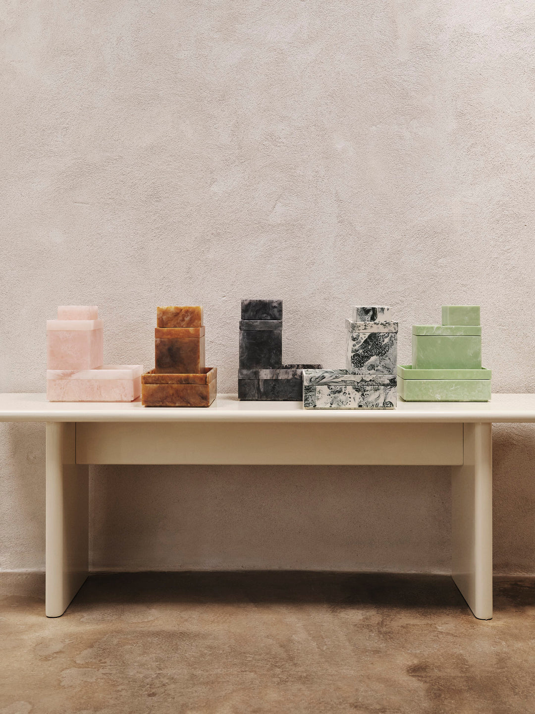 Mist box - Emerald off white