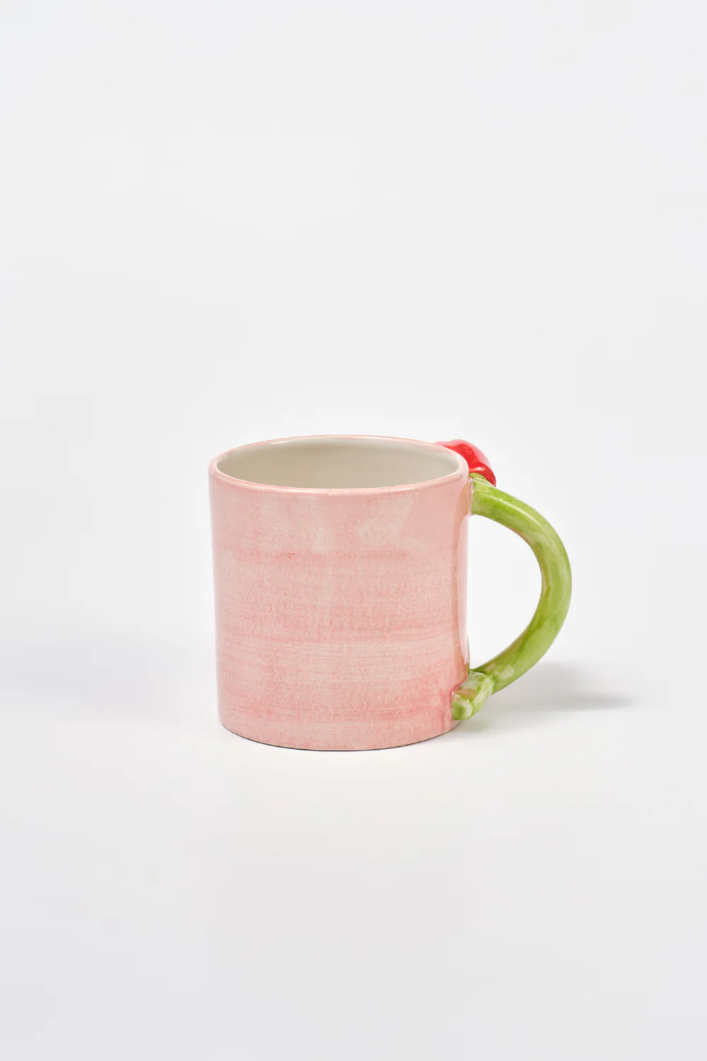 Hand Painted Tulip Handle Mug - Pink