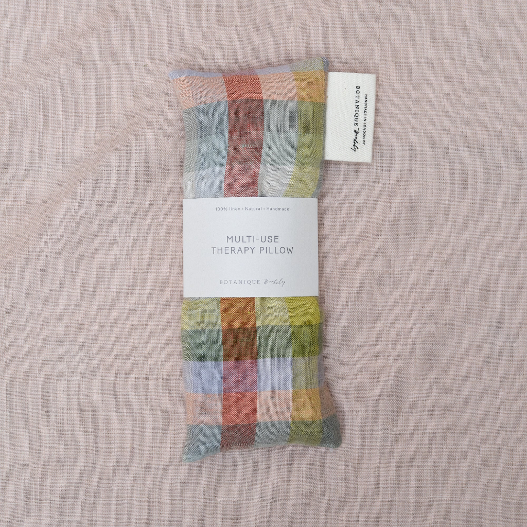 Small Lavender Eye Pillow - Linen Aurora Check