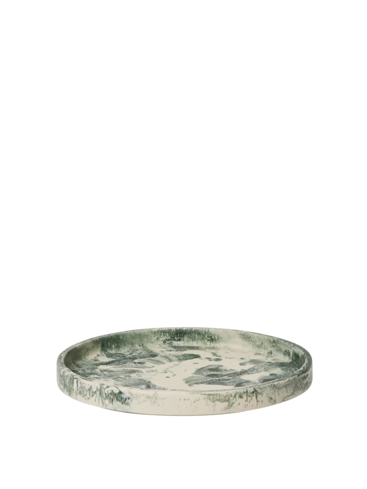 Mist Tray Round 20cm - Emerald Off-White
