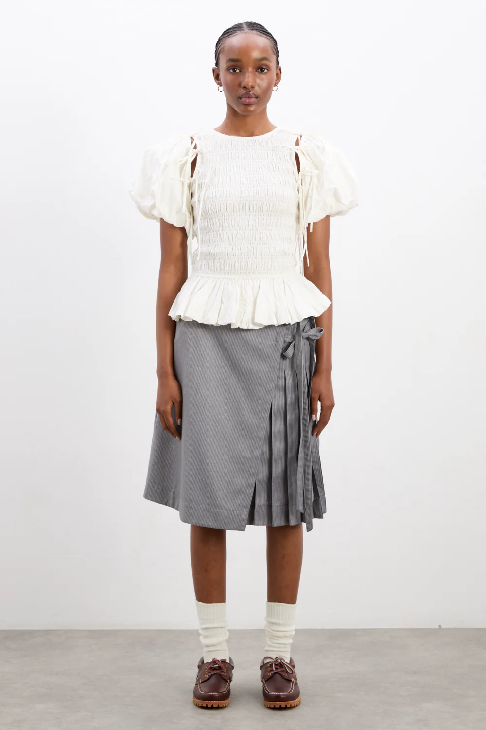 Becca Blouse - White Broidery Sleeves