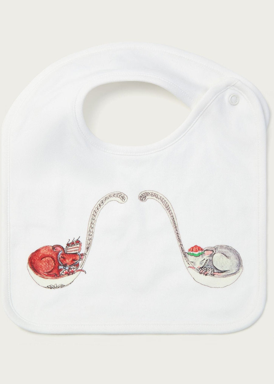 Mice In Spoons Baby Interlock Bib