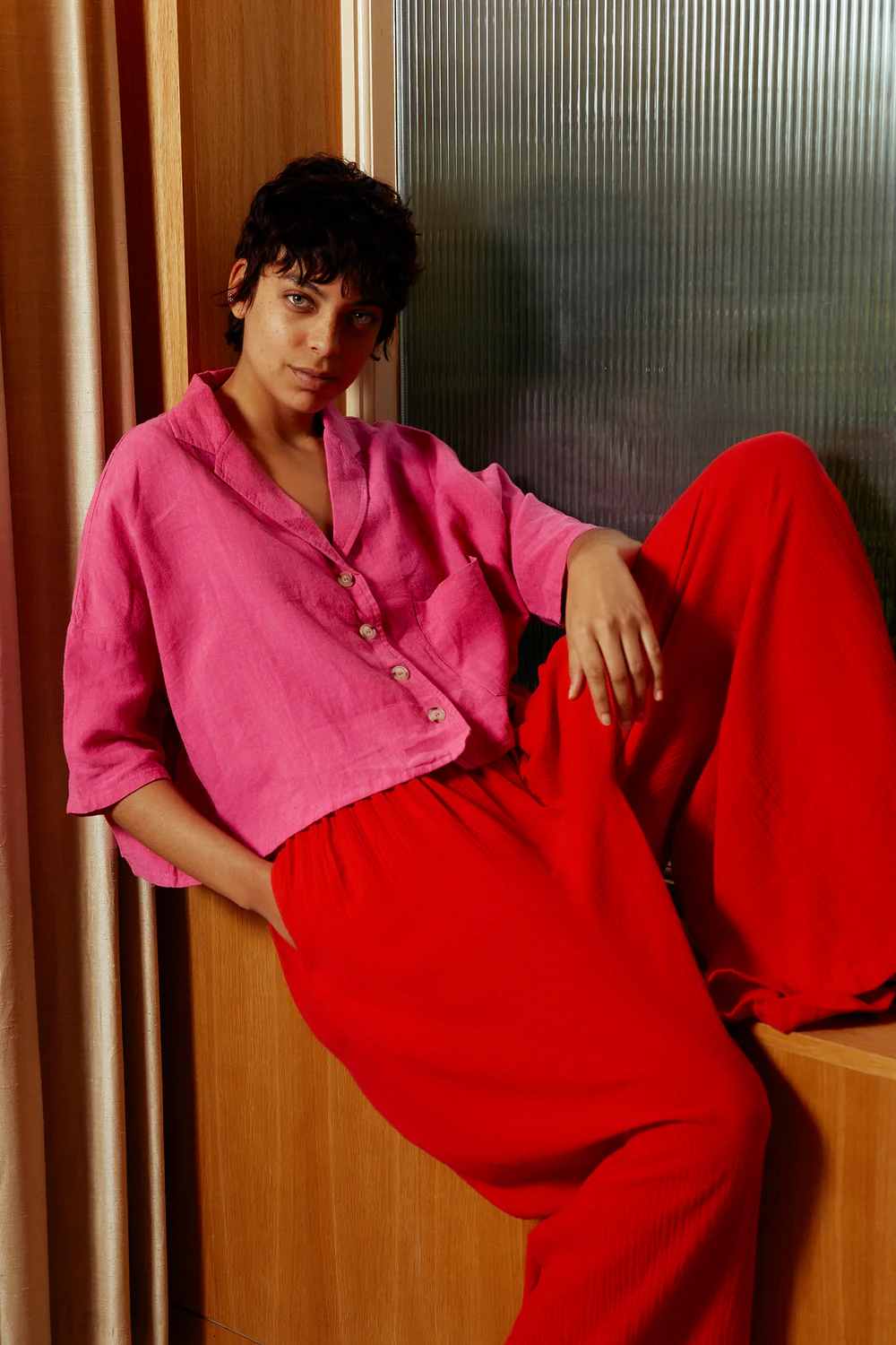 Maxim Linen Shirt - Fuchsia