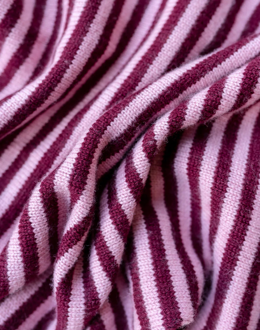 Merino Triangle Scarf In Pink Stripe