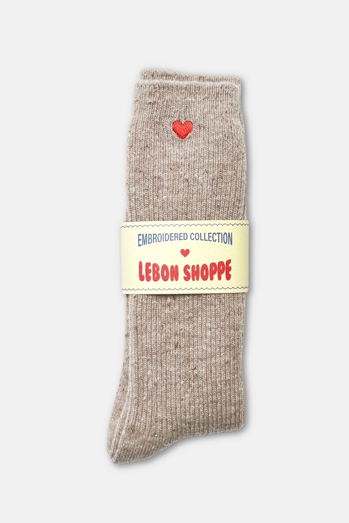 Embroidered Snow Socks - Tan