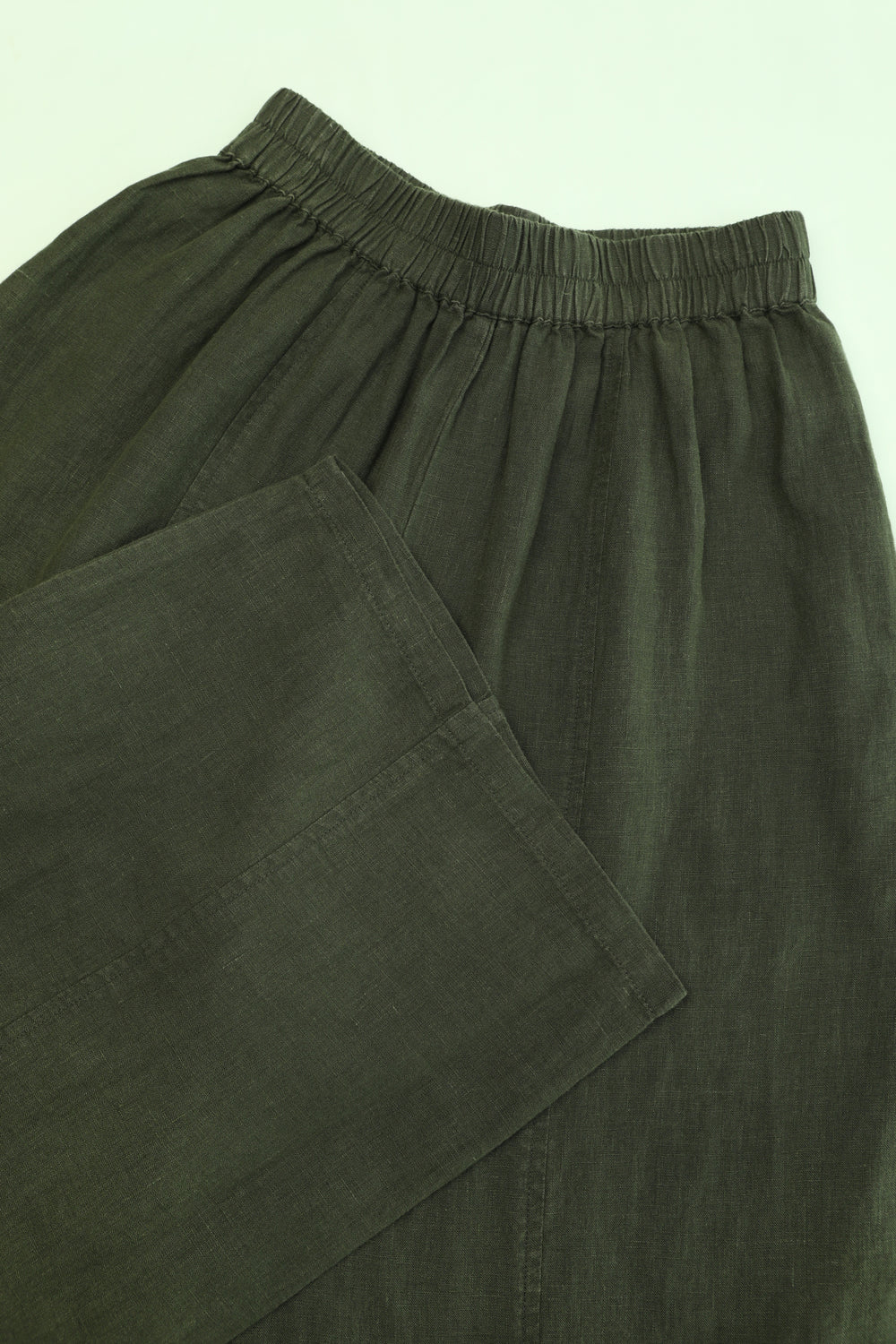 Basic Linen Trousers - Hunter Green