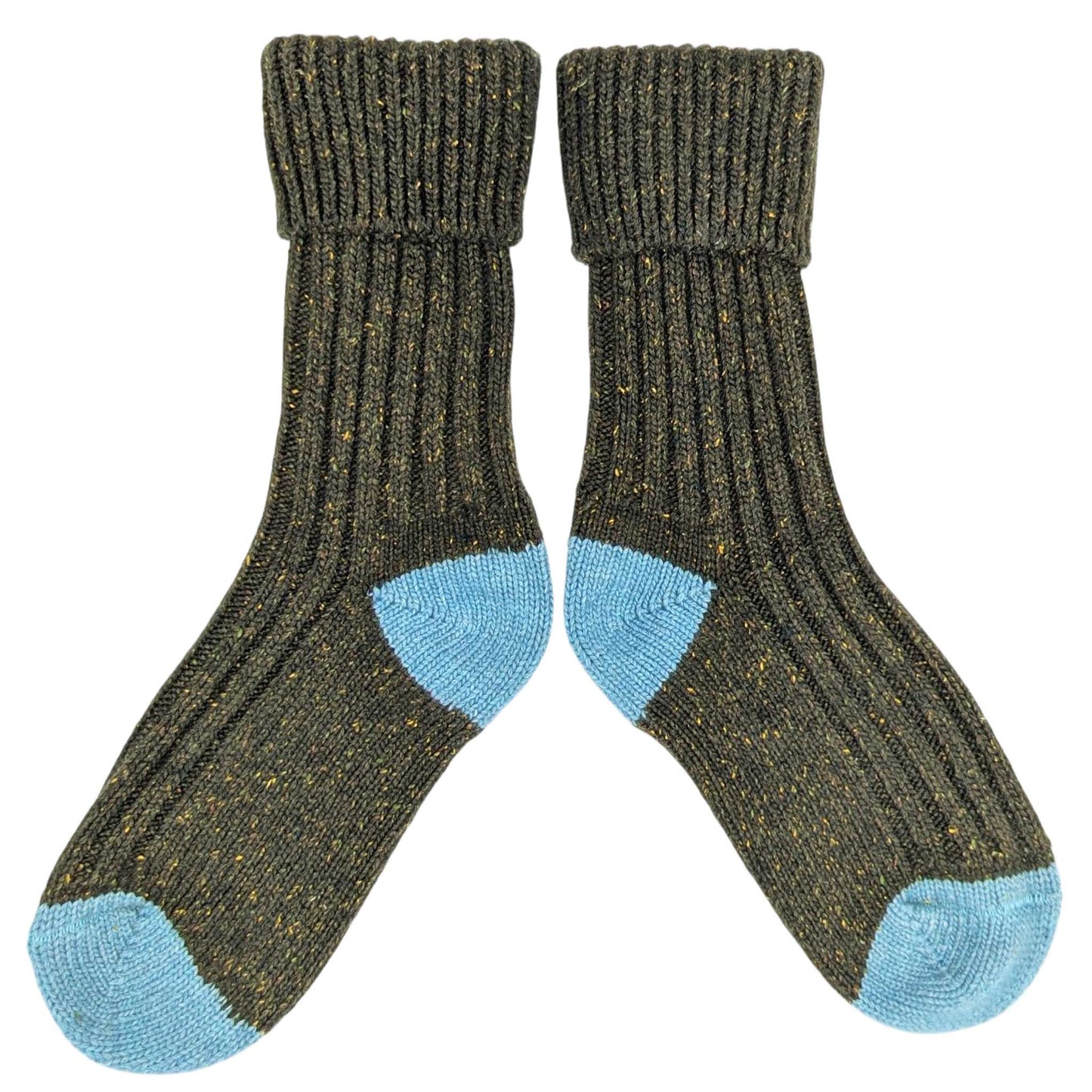 Unisex Recycled Silk Blend Ribbed Socks: Green & jade