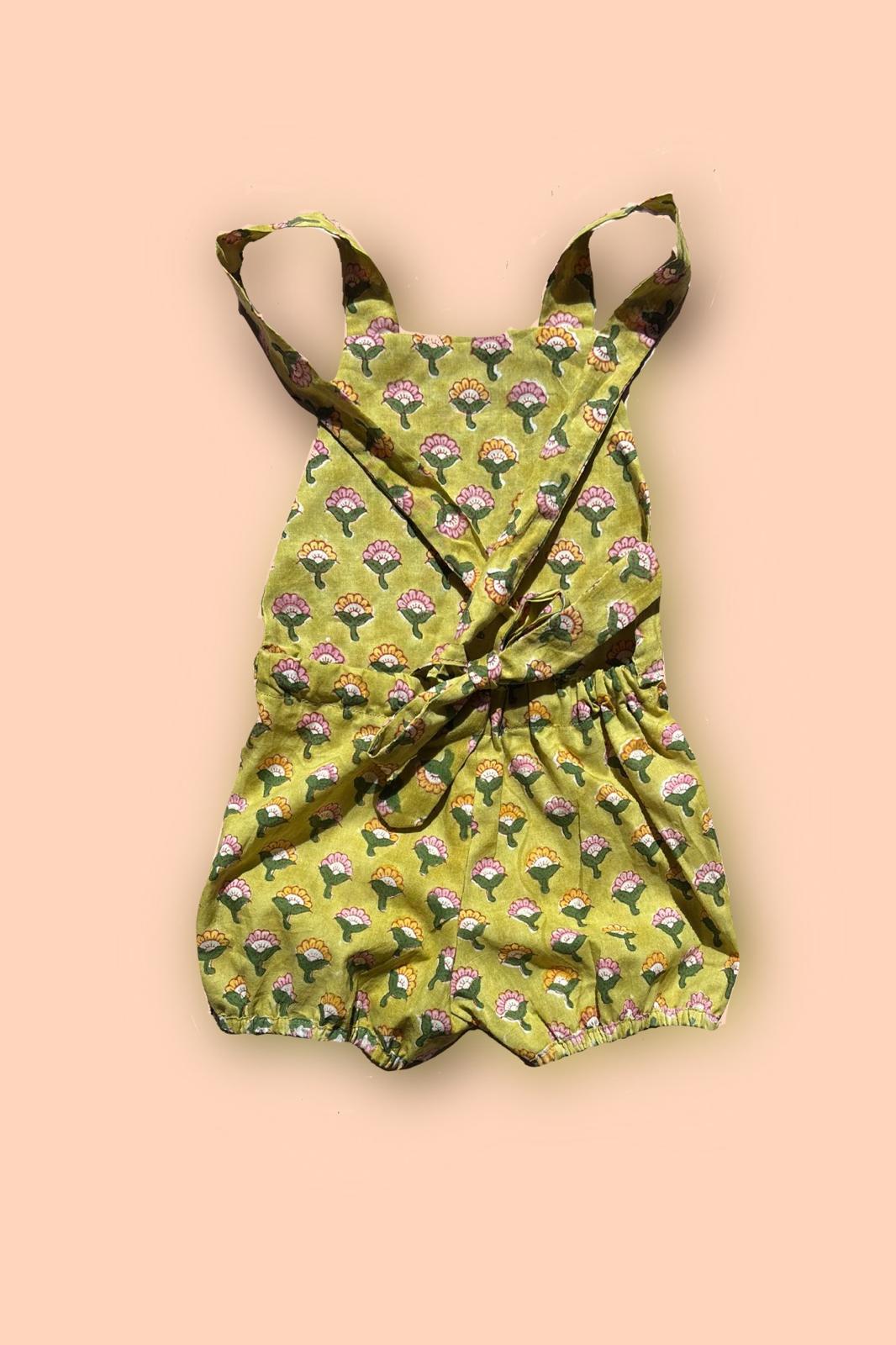 Block Print Baby Romper - Buttercup