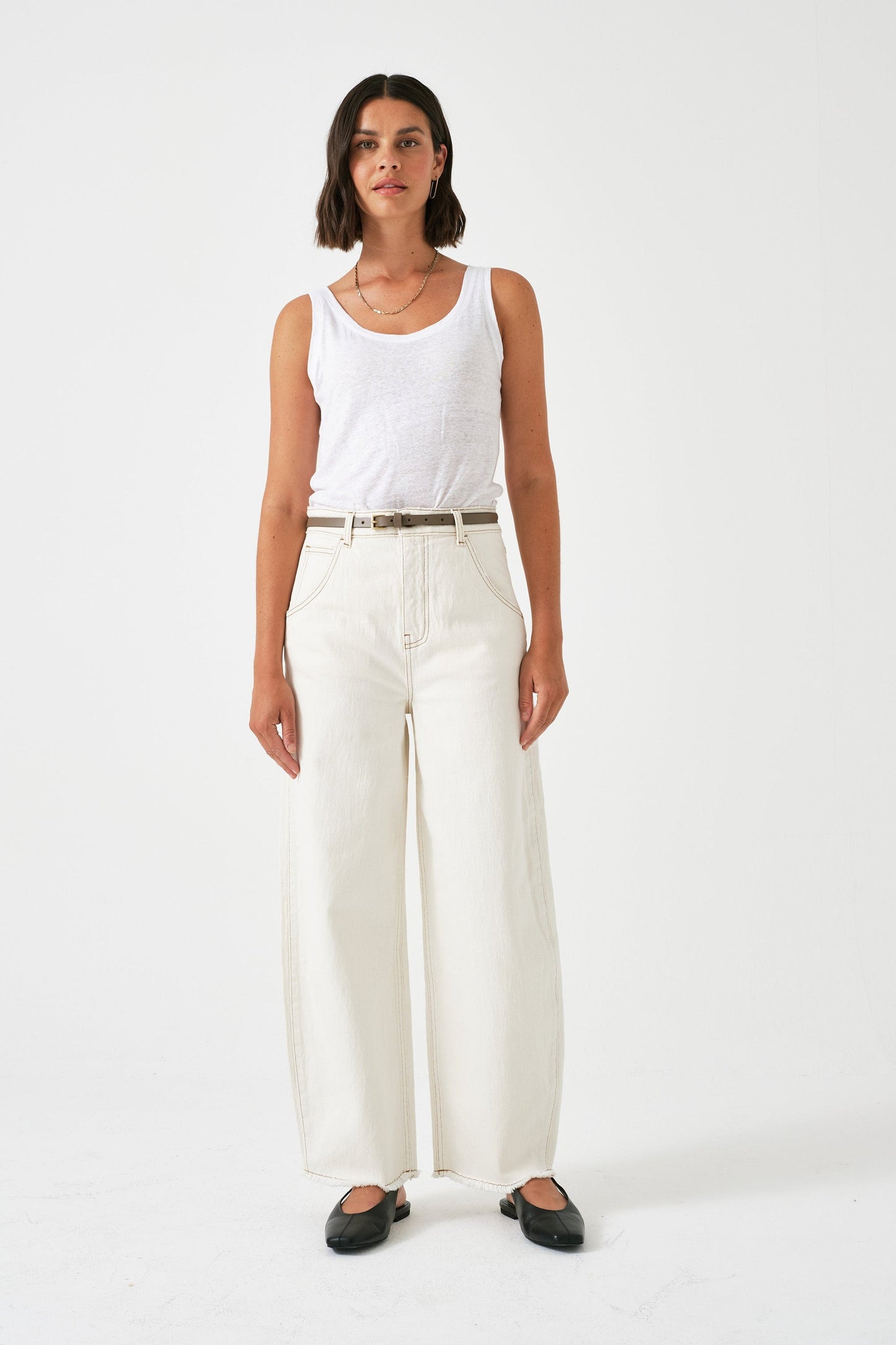 Bo Barrel Leg Jeans - Ecru