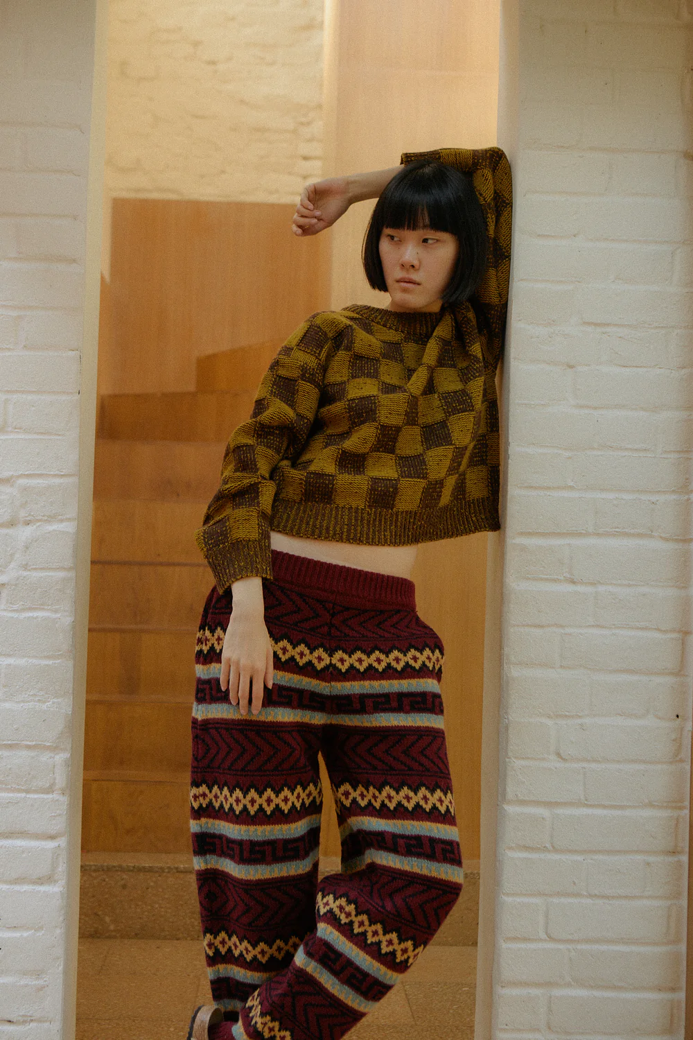 Bjorn Knit Jumper Chessboard