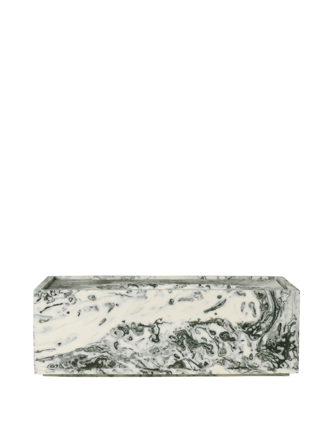 Mist Tissue Box - Emerald Off-White