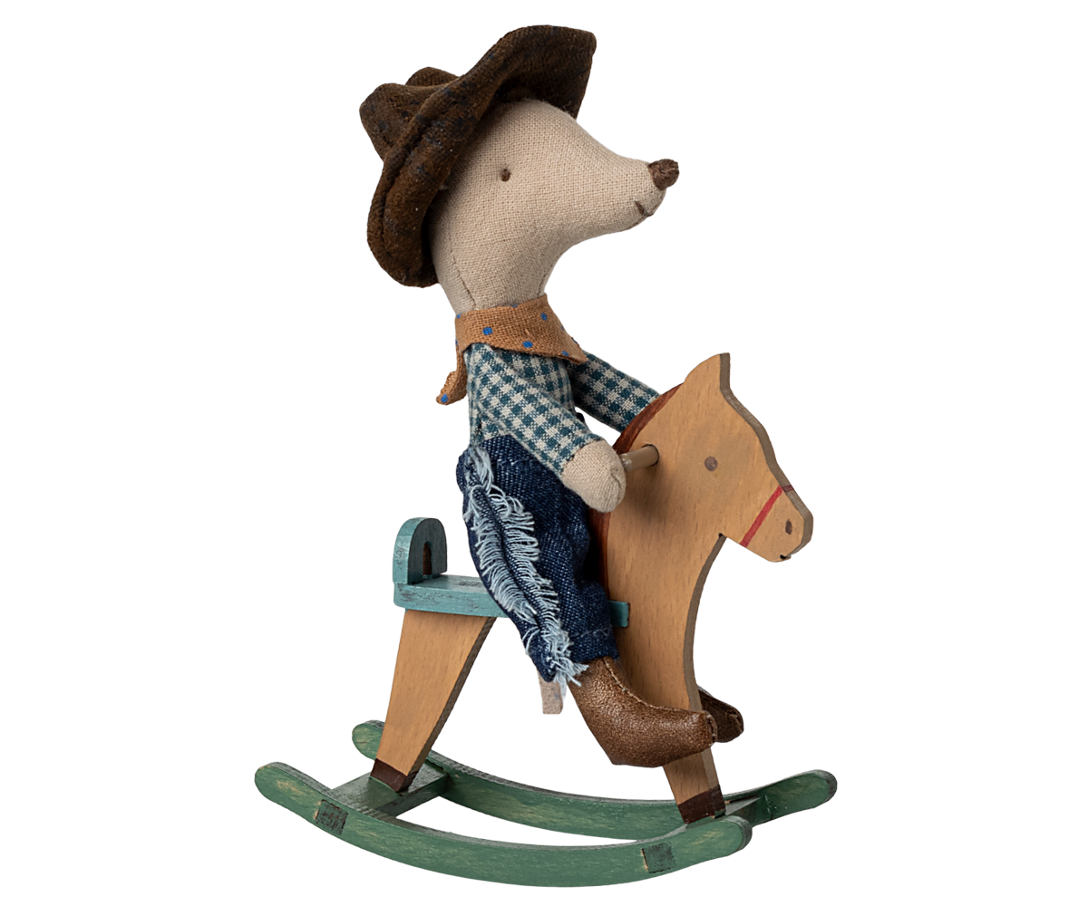 Cowboy Mouse On Rocking Horse- Little Brother