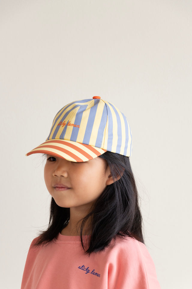 Striped Cap - Blue Whale / Sandy Yellow