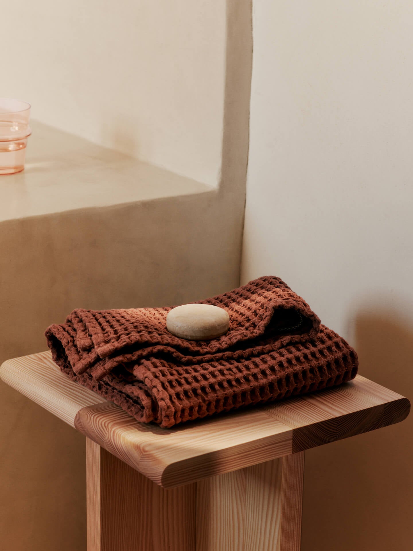 Organic Cotton Hand Towel - Brown Clay
