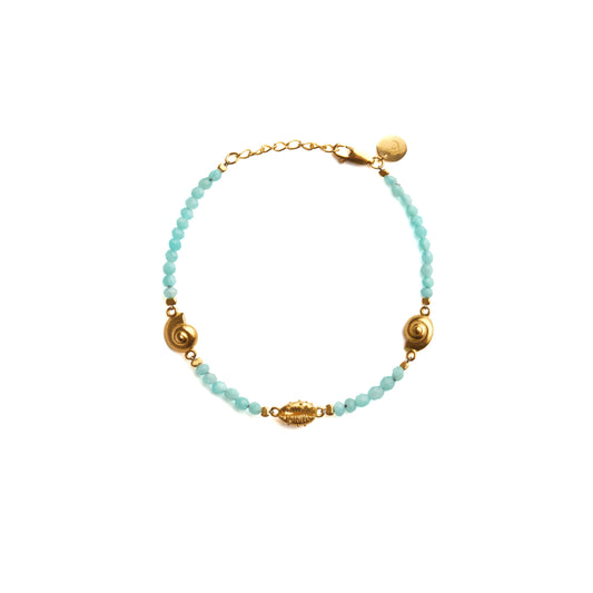 Inanna Spiral Beaded Bracelet - Amazonite