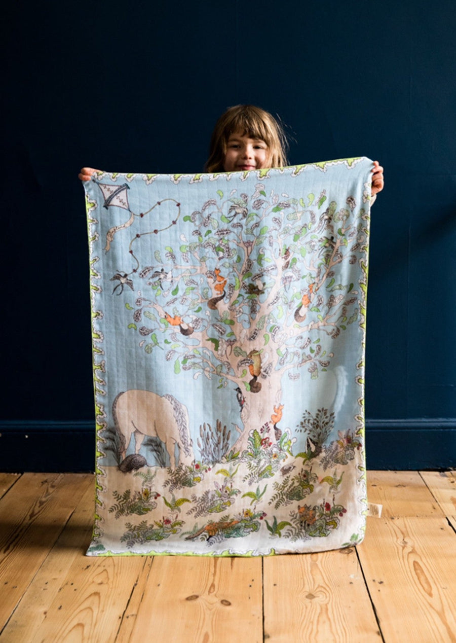 Enchanted Forest Reversible Baby Muslin