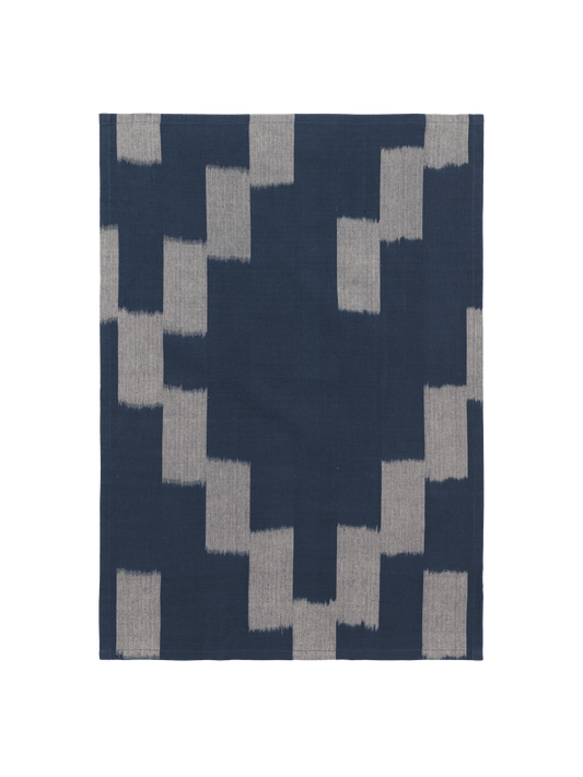 Ikat Tea Towel - Ink Blue/Parchment