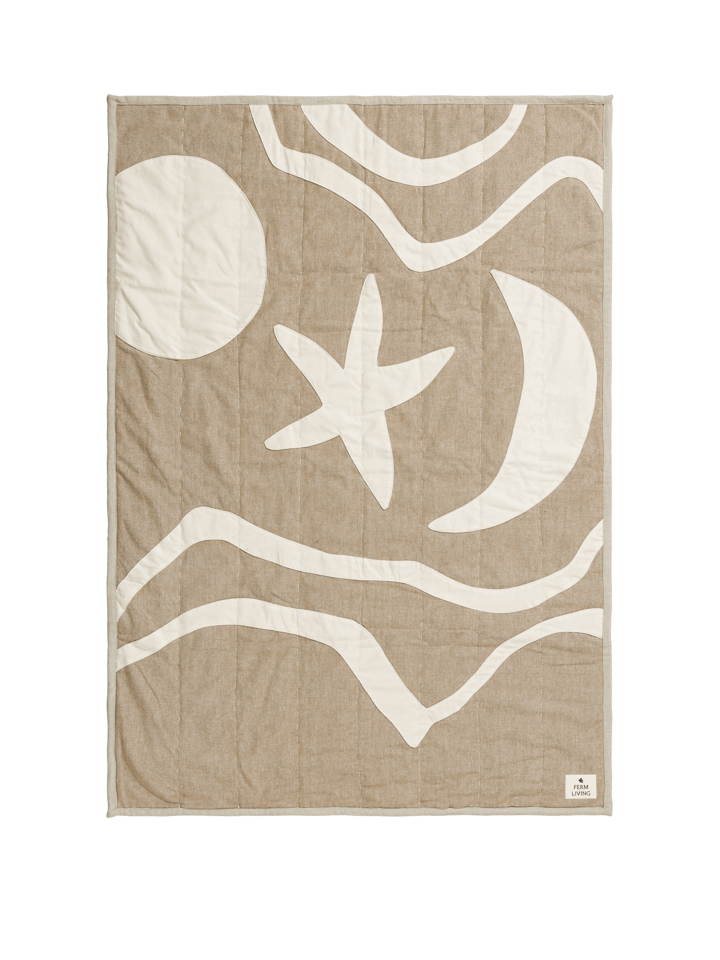 Kove Appliqué Quilted Blanket - Tan