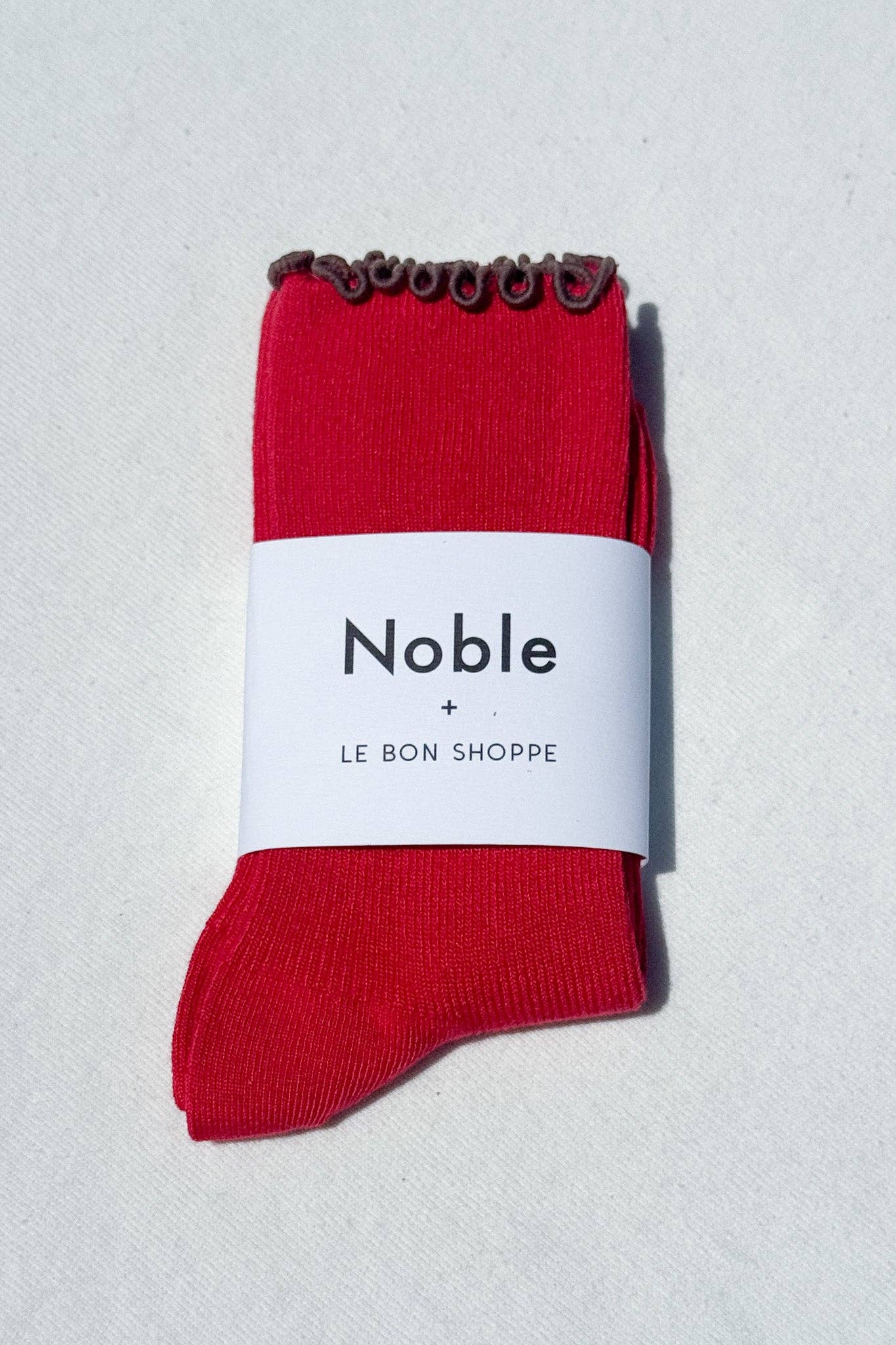 Ruffled Modal Socks - Paprika/Brown