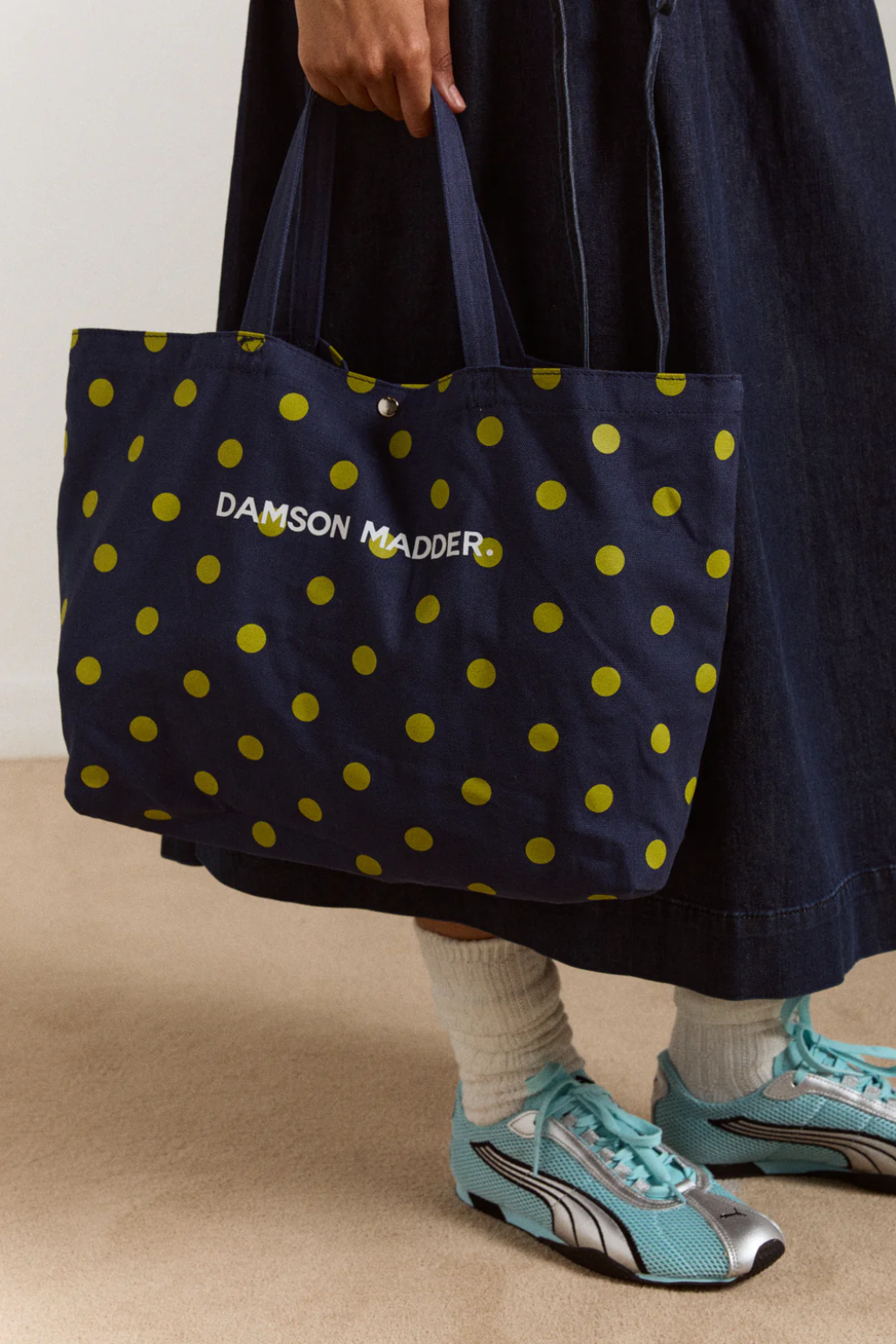 Vela Canvas Tote - Navy Spot
