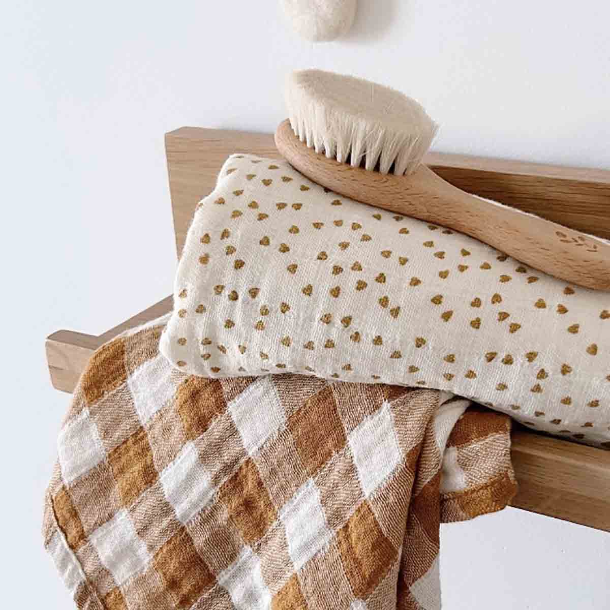 Bianca Swaddle - Caramel Gingham Check