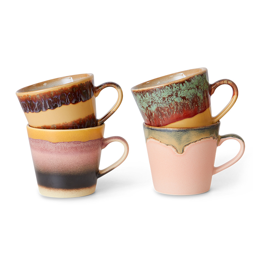 70s Ceramics Cappuccino Mugs Vista - Set Of 4