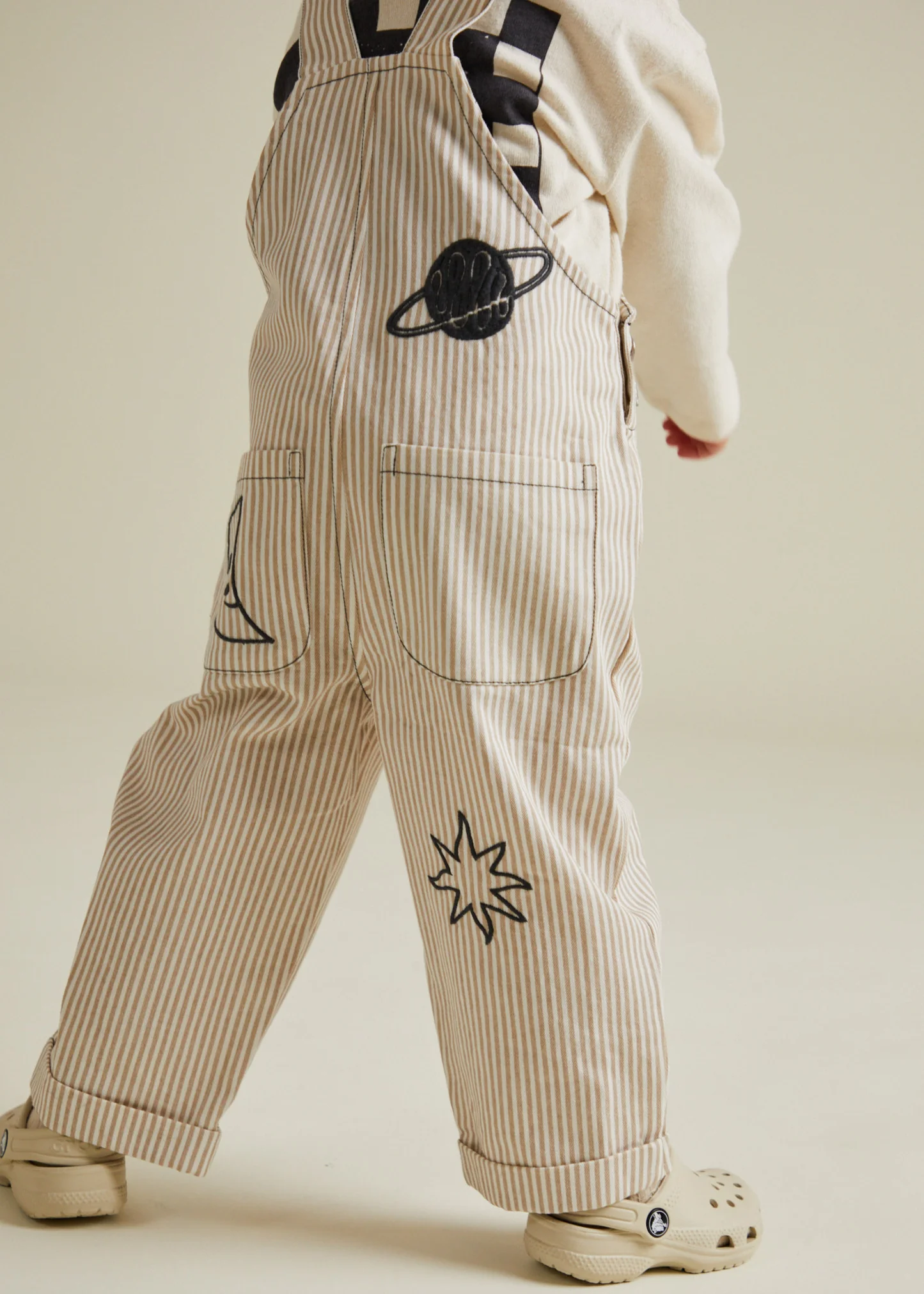 Piper Sand Stripe Dungarees