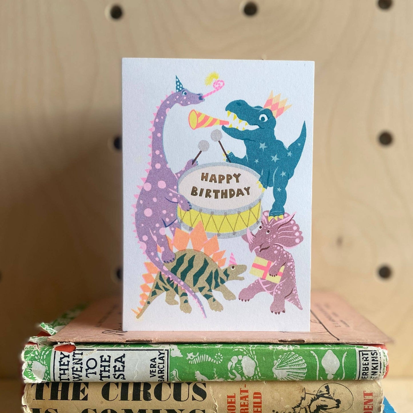 Dinsosaurs Kids Birthday Card- Risograph Printed