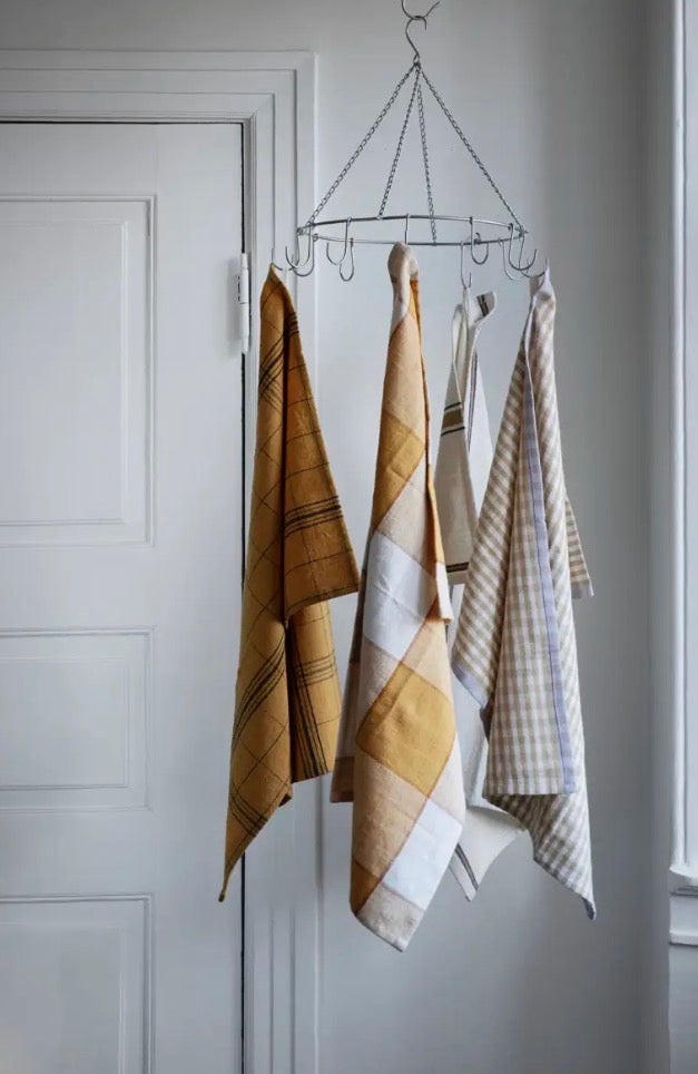 Checked Kitchen Towel - Curry & Black Check