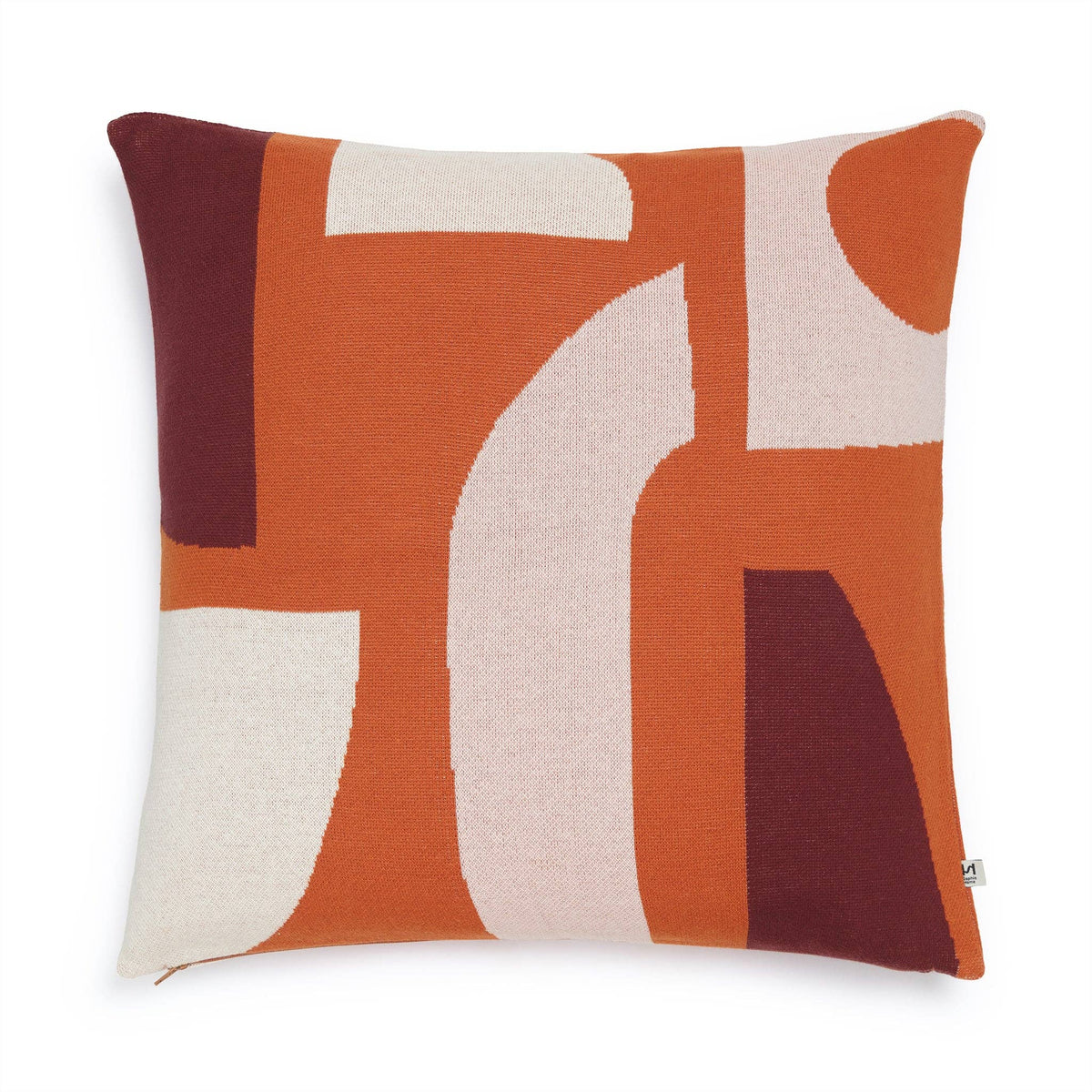 Cotton Knit Throw Pillow/Cushion Cover: Bruten Orange