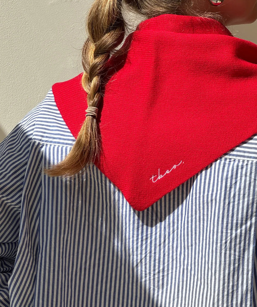 Merino Triangle Scarf In Red