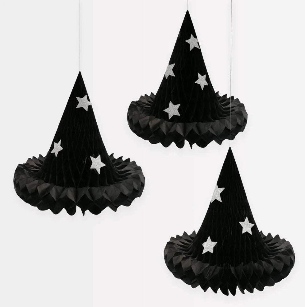 Hanging Honeycomb Witches Hat Decorations