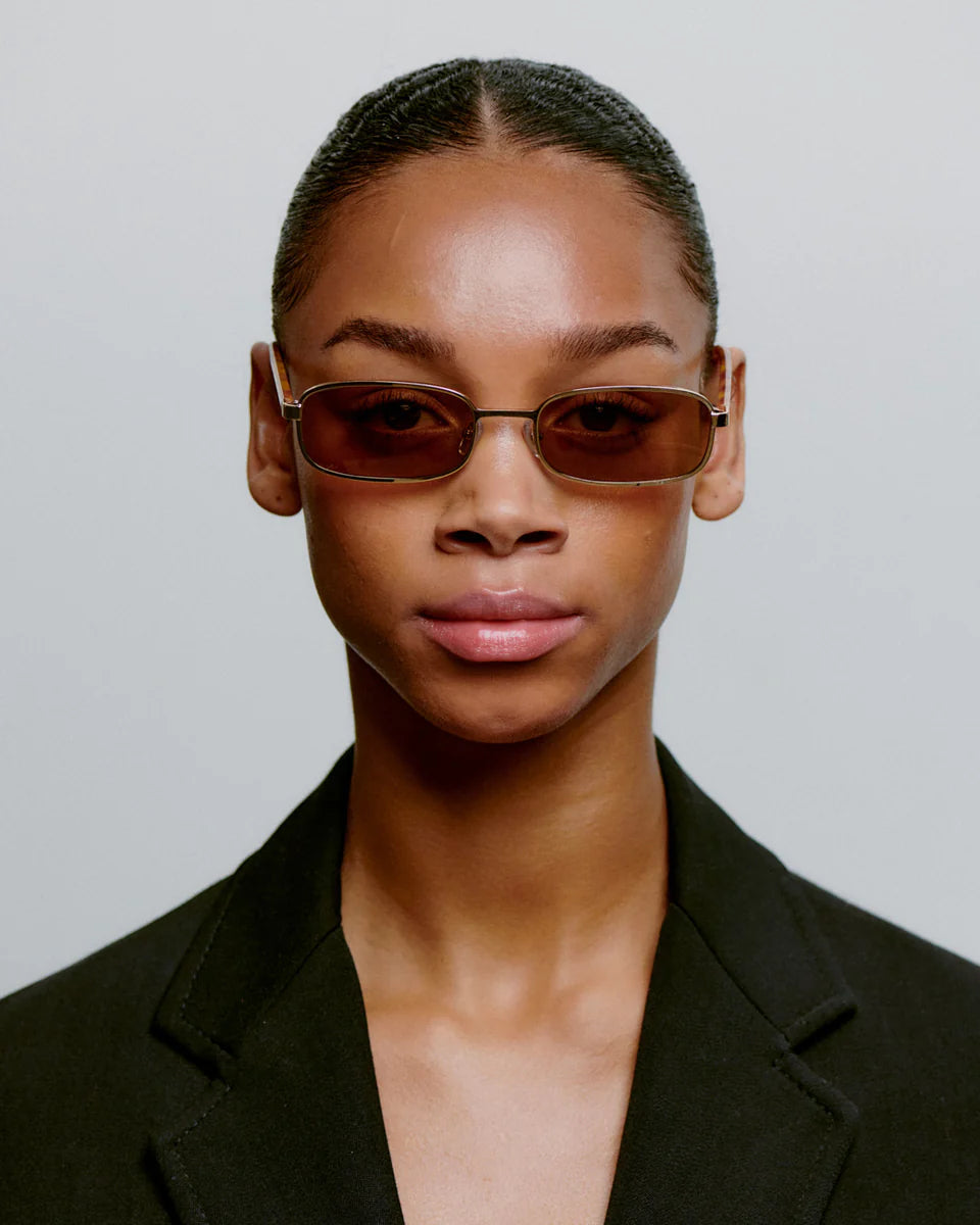 Noah Sunglasses - Gold Burnt Amber