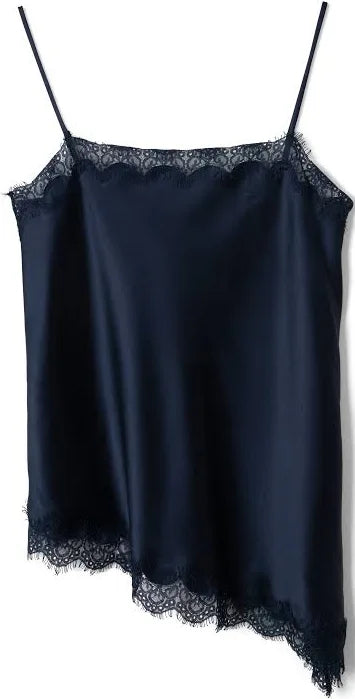 Tansy Satin and Lace Cami - Navy