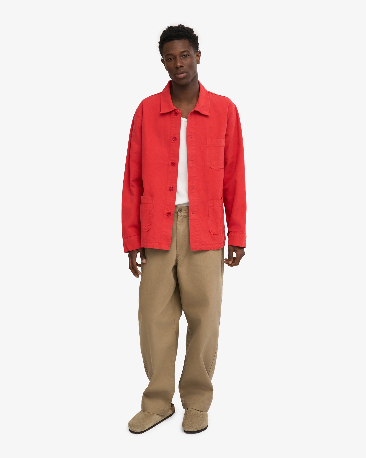 Organic Workwear Jacket - Red Tangerine