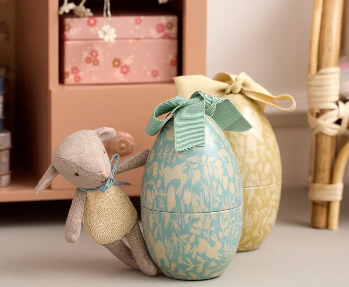 Micro Lamb In Small Easter Egg - Dusty Mint